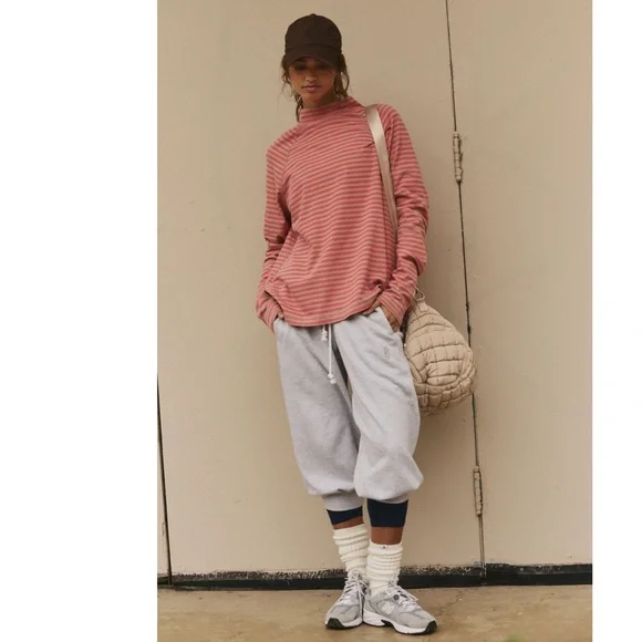 FIRM PRICE NWOT FP MOVEMENT BY FREE PEOPLE RESTORATION YARN DYE STRIPE LAYER - Picture 4 of 8